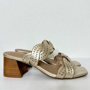 Joie Gold Sandals Size 10 Block Heal